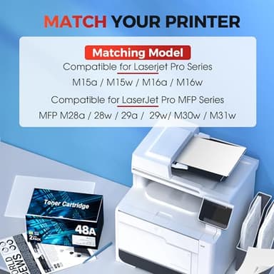 48A Toner Cartridge for HP CF248A - Replacement for HP 48A Toner Cartridge Black Compatible with Pro M15w M15a M29w M29a M28w M28a M31w M30w M16a M16w Series Printer (2 Black) - Image 2