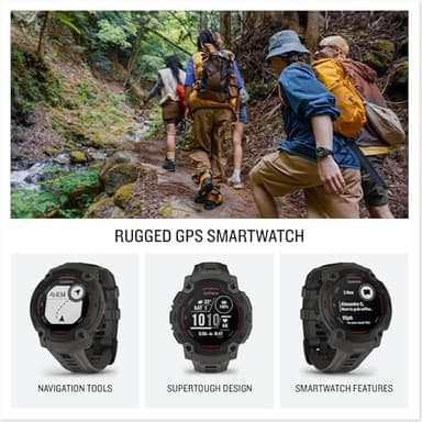 Garmin Instinct® E 45mm, Rugged Outdoor GPS Smartwatch, 24/7 Health Monitoring, Wrist-Based Heart Rate, Up to 16 Days of Battery Life, Charcoal - Image 2