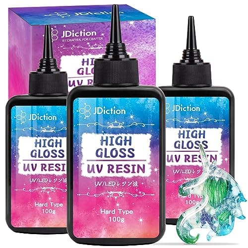 JDiction UV Resin, 300g High Gloss UV Resin Clear Solar Cure Sunlight Activated Glue Hard UV Resin Kit for Jewelry Making, Casting and Coating, DIY Crafts, Resin Art Supplies - Image 1