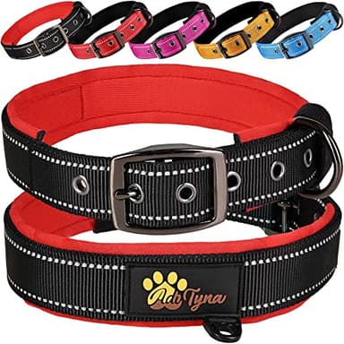 ADITYNA Dog Collars for Small Dogs - Padded Ultra Comfortable Soft Neoprene, Reflective, Heavy Duty - Black Small Collar - Image 1
