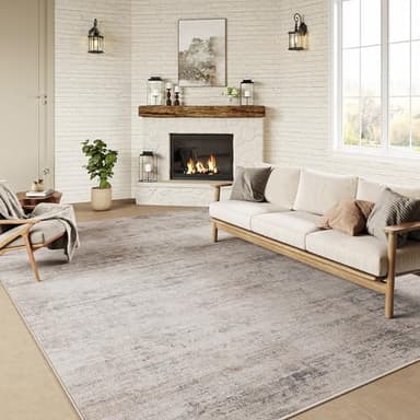 HUGEAR 6x9 Rugs Machine WashableGray Hallway Large Area Rug Indoor Accent Rug Abstract Low Pile Carpet Distressed Throw Aesthetic Rug Bedroom Living Room Office Dining Room Kitchen Laundry Room - Image 3