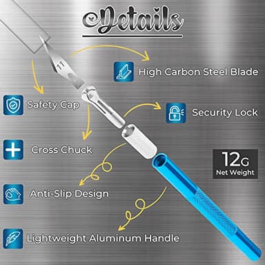 DIYSELF Exacto Knife, 2 Exacto Knives with 40 Spare Exacto Blades, Craft Knife, Hobby Knife, Precision Exacto Knife Set for Crafts, Arts, Modeling, Scrapbooking (#11#16#17) - Image 3