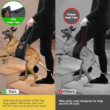 S-ETOVUS Dog Sling for Large Dogs Hind Leg Support, Magic Tape Dog Lift Harness, Soft Dog Support Harness for Back Legs, Hip Support Harness to Help Senior, Injured, Disabled and After ACL Surgery - Image 5