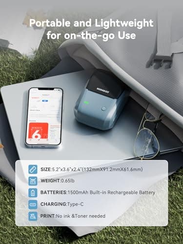 NIIMBOT B1 Label Maker Machine with 3 Tapes, 50x30mm/50x80mm/ 50x50mm Round Labels, Bluetooth Thermal Label Printer for Small Business,Office,Home,School (Blue, 1 Printer+3 Roll Label) - Image 8