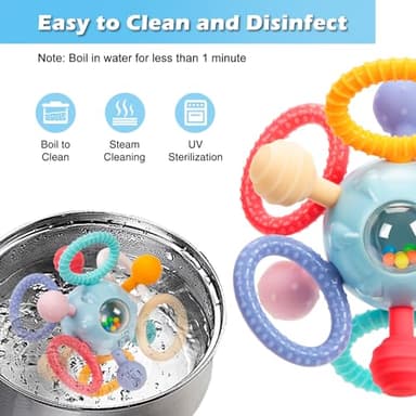 Montessori Teething Toys for Babies 0-6 6-12 Months, Baby Teether Sensory Toys for 0 3 6 9 12 18 Months, Newborn Infant Learning Toys for 1 2 Year Old Boys Girls - Image 6