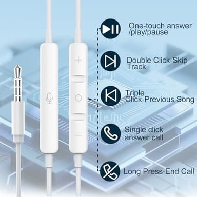 Docutca 2 Pack Wired iPhone Earbuds/Wired Headphones with 3.5mm Earphones[MFi Certified] with Microphone Volume Control Compatible for iPhone,iPad,iPod,Computer,MP3/4,Android Most 3.5mm Audio Devices - Image 2