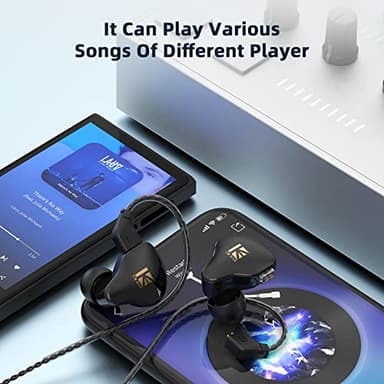 KBEAR KS1 Earphones in Ear Monitor Super Bass Wired Earbuds, Crystal Clear Sound IEM Headphones, High Resolution Noise Canceling Ear Monitors Headphone for Singers Musician Audifonos Auriculares - Image 5
