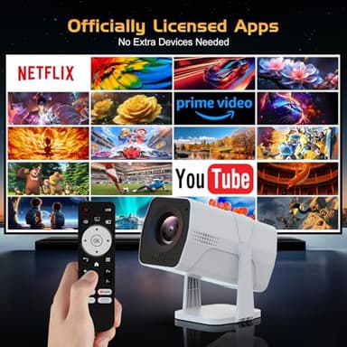 【Netflix Officially Licensed】TMY Projector with Built in Apps, 1080P Movie Projector with WiFi and Bluetooth, Electric Focus & Auto Keystone, 270° Rotatable Outdoor Projector for Phone/PC/HDMI/USB - Image 3
