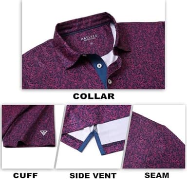 M MAELREG Polo Shirts for Men Quick Dry Fit Short Sleeve Performance Moisture Wicking Print Men’s Golf Shirts - Image 5