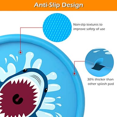 Jasonwell Splash Pad Sprinkler/ Play Mat for Kids, Outdoor Water Toys Inflatable for Baby Toddler Boys Girls Children Age 18+ Months ,Outside Backyard Dog Pool - Image 3