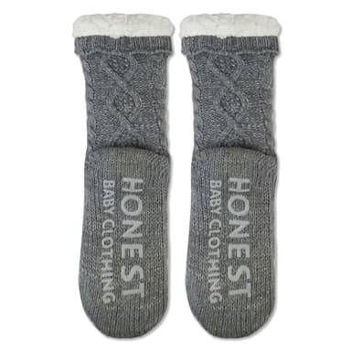 HonestBaby Multipack Cozy Socks Sustainably Made for Infant Baby, Toddler, Kids Boys, Girls, Unisex, Men and Women, Marled Heather Grey, Large - Image 3