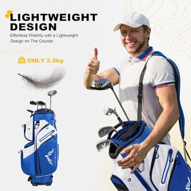 UNIHIMAL Golf Cart Bag, 15 Way Organizer Divider Top with Handles and Rain Cover - Image 3