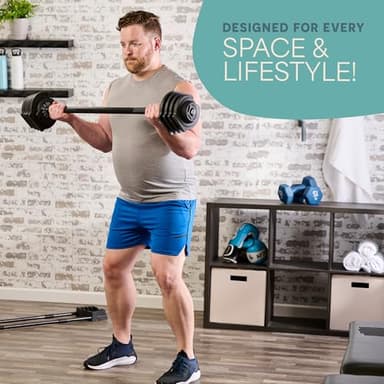 LifePro Adjustable Dumbbells Set/Single - 15lb 43lb 55lb 25 lb Dumbbell Sets with Rack - Quick Adjust, Secure Grip weights dumbbells set - Compact Hand Weights for Women/Men at Home Gym - Image 9