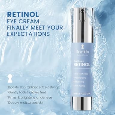 Retinol Eye Cream for Dark Circles: Anti-Wrinkle Under Eye Cream - Night Care Eye Cream Reduces Eye Bags - Image 3