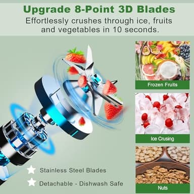 Kitchen in the box Blender 68 OZ, 1500 Watt Professional Smoothie Blenders with Stainless Steel Blades, BPA Free Blender for Frozen Drinks, Ice Crush, Protein Shakes (Silver) - Image 4