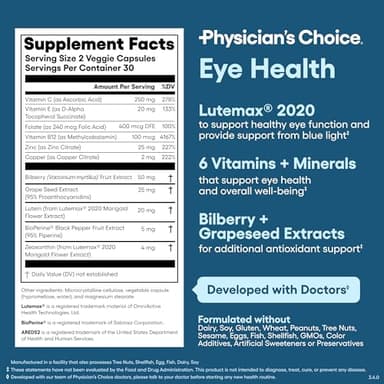 Areds 2 Eye Vitamins - Lutein, Zeaxanthin & Bilberry Extract - Supports Eye Strain, Dry Eyes, and Vision Health - 2 Award-Winning Clinically Proven Eye Vitamin Ingredients - Carotenoid Blend - Image 6