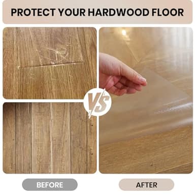 Clear Chair Mat for Hardwood Floor, 96 x 120 Inch Large Office Chair Mat, Plastic Floor Protector, 8'×10' Area Rug for Living Room, Heavy Duty Wood Tile Floor Mats for Home Laundry Dining Area - Image 4