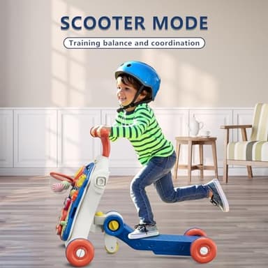 HYES 5 in 1 Baby Push Walker for Baby Boy, Activity Center Learning to Walk, Sit to Stand, Early Learning Push Toys for Infant 12 Months, Walking Toys Gift for Toddler Boys, Blue - Image 8