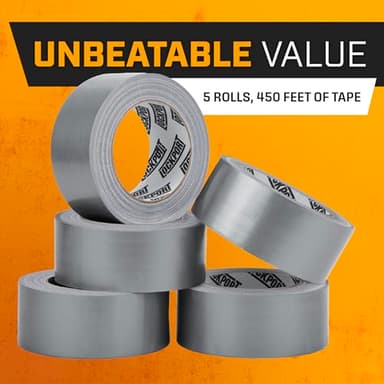 Lockport 5 Pack Duct Tape Heavy Duty Waterproof, Strong Adhesive Silver Duct Tape Bulk for Indoor Outdoor Repairs, Tear by Hand - 30 Yards x 2 Inch - Image 6