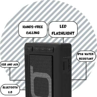 Bumpboxx Wireless Bluetooth Speaker | White | Retro Pager Beeper | Outdoor Portable Bluetooth Speaker | MP3 Player | LED Flashlight | Waterproof Speaker | Weighs 3.2oz (Renewed) - Image 2