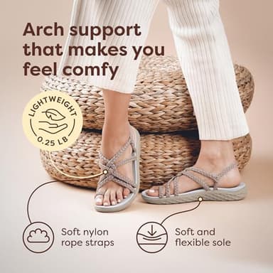 Plaka Explore Walking and Hiking Sandals for Women | Comfortable Summer Sandal with Arch Support | Waterproof Comfy Sandals for Travel, Beach or Poolside | Brazilian Sand | size 10 - Image 2