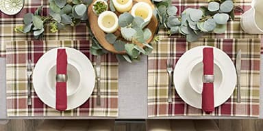 DII Fall & Thanksgiving Dining Table Décor Reusable Cotton Fabric, Placemat Set, 13x19, Rustic Homespun Plaid, 4 Piece - Image 8