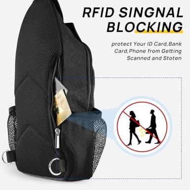 BROADREAM Crossbody Sling Backpack Waterproof Sling Bag for Women Men Anti Theft Crossbody Bags with RFID Blocking Hiking Backpack - Image 4