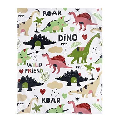 Jekeno Cartoon Dinosaurs Blanket Throw Soft Print Cozy Blanket for Sofa Chair Bed Office Travelling Camping 50"x60" - Image 3