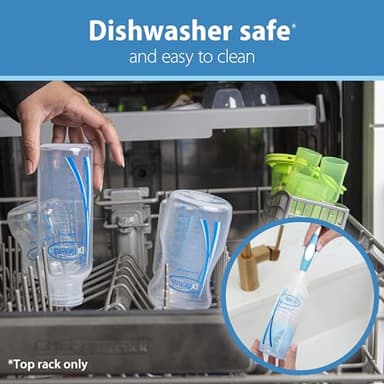 Dr. Brown's Natural Flow Anti-Colic Options+ Narrow Baby Bottle, 8 oz/250 mL, with Level 1 Slow Flow Nipples, 0m+, 4 Pack - Image 7