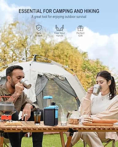 BKLES 3-in-1 Solar Electric Water Filter with Hand Pump - Camping Water Filtration System Survival, Portable Water Purifier with Emergency Light, Survival Kit for Backpacking, Birthday Gifts for Men - Image 8