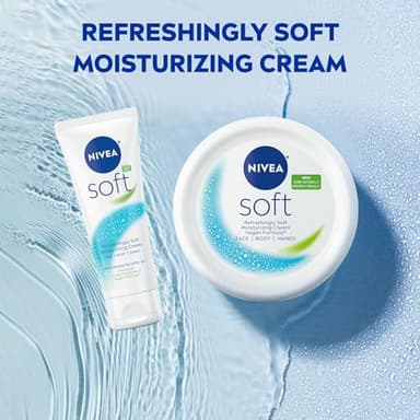 NIVEA Soft Refreshingly Soft Moisturizing Cream for Face, Body and Hands, Lightweight, Non-Greasy, 48-Hour Body Moisturizer with Jojoba Oil and Vitamin E, 6.8 Oz Jar, Pack of 3 - Image 9