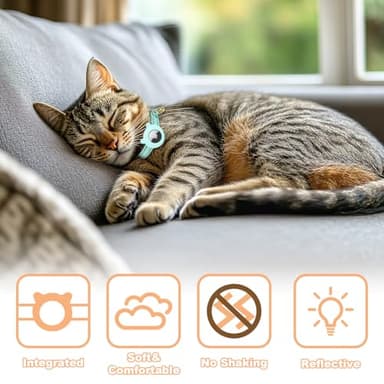 BXPAW Airtag Cat Collar,Reflective Cat Tracker Collar with Air Tag Holder and Safety Elastic Band,Breakaway GPS Collars for Girl Boy Cats,Kittens and Puppies (Green, Extra Small) - Image 5