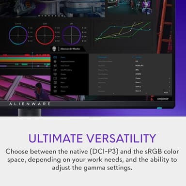 Alienware 27 4K Dual-Resolution Gaming Monitor - AW2725QF - 4K at 180Hz and FHD at 360Hz, 0.5ms GTG 1ms GTG (Extreme Mode), VESA AdaptiveSync, NVIDIA G-SYNC Compatible, HDMI/DP/USB 3.2 Gen1 - Black - Image 8
