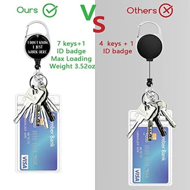 Retractable Badge Holders with Detachable Lanyard, Funny Id Card Holder Keychain Vertical ID Protector Clips, Fashionable Name Tags Clips with Heavy Duty Badge Reel - Image 6