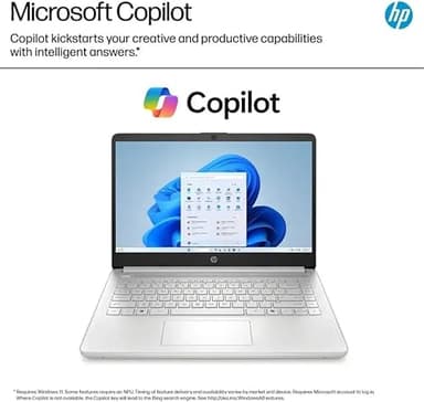 HP 14" Student-Laptop with Copilot AI office365, Quad Core Intel Processor N150(Up to 3.6GHz) 16GB RAM 256GB Storage(128GB UFS + 128GB Ghost Manta SD Card) Win11 - Image 8