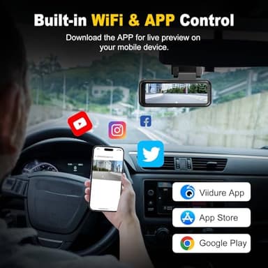Dash Cam, 4K+2K Full HD Dash Cam Front and Rear, Dash Camera for Cars with Built-in 5GWiFi, 3.2” IPS Screen Dashcam, with 64GB Card, Night Vision, Loop Recording, G-Sensor, Parking Mode - Image 7