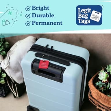 Custom Luggage Tags (3 or 6 Pack) - Personalized Unique Suitcase & Backpack Travel, Durable, Waterproof & Heavy Duty (Red) - Image 3
