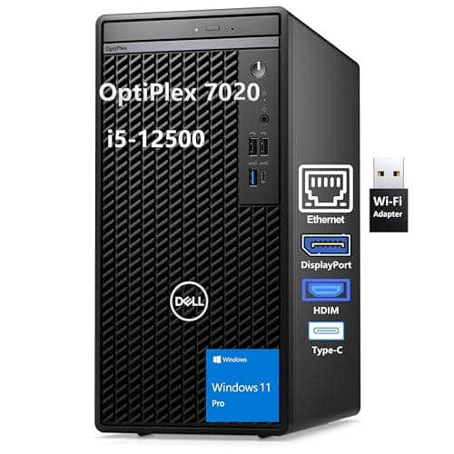 Dell OptiPlex 7020 Desktop, 7000 Tower PC Computers, Intel 6-Core i5-12500 (Beat i7-11700), 32GB DDR5 RAM, 1TB PCIe SSD, DVDRW, WiFi Adapter, RJ-45, Type-C, HDMI, DisplayPort, Windows 11 Pro - Image 1