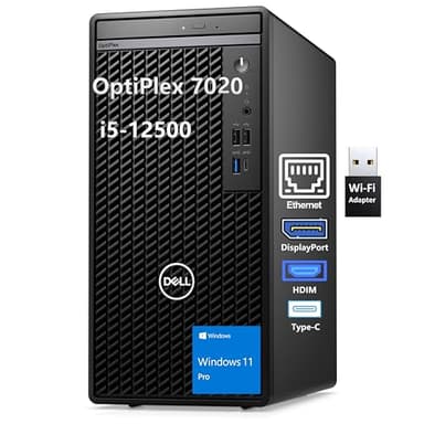 Dell OptiPlex 7020 Desktop, 7000 Tower PC Computers, Intel 6-Core i5-12500 (Beat i7-11700), 32GB DDR5 RAM, 1TB PCIe SSD, DVDRW, WiFi Adapter, RJ-45, Type-C, HDMI, DisplayPort, Windows 11 Pro - Image 1