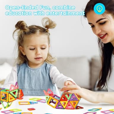 Magnetic Building Blocks, 98PCS Magnet Toys, Kids Magnetic Game, Montessori Toys for Ages 3 4 5 6 7 8 for Boys and Girls, Construction Toy Building Blocks Kit - Image 7