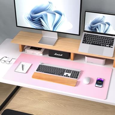 Aothia Leather Desk Pad Protector, Mouse Pad, Office Desk Mat, Non-Slip PU Leather Desk Blotter, Laptop Desk Pad, Waterproof Desk Writing Pad for Office and Home (36" x 17", Fairy Pink) - Image 9
