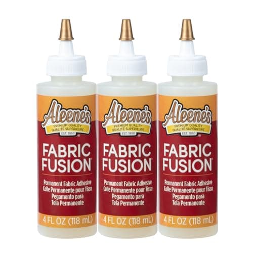 Aleene's Fabric Fusion Glue 4 oz 3-Pack, Permanent and Washable Adhesive, No-Sew Fabric Glue for Clothing, Denim, Polyester, Cotton, Flannel Materials, Dries Flexible - Image 1