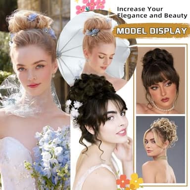 MORICA Messy Bun Hair Piece Curly Fake Hair Bun Scrunchies Extensions Synthetic Chignon Updo Hairpieces for Women Dark Brown - Image 7