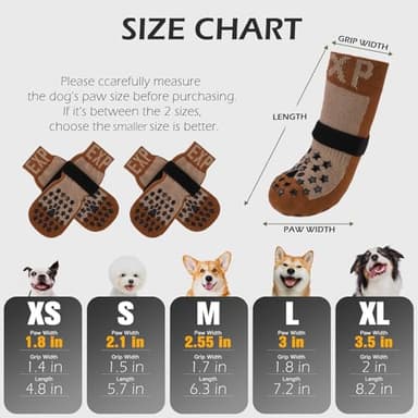 EXPAWLORER Anti Slip Dog Socks to Prevent Licking Paws - Dog Shoes for Hot Pavement, Dog Booties for Hardwood Floors, Dog Boots & Paw Protectors with Grippers for Small Medium Large Senior Dogs - Image 2