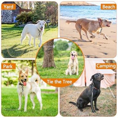 XiaZ Dog Tie Out Cable 100ft, Heavy Duty Dog Chains for Outside with Lockable Hook, Pet Runner Cable Leads for Yard, Dogs Line Tether for Small Medium Large Dogs Up to 250 LBS - Image 6