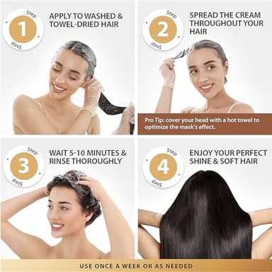 Karseell Collagen Hair Treatment Deep Repair Conditioning Argan Oil Collagen Hair Mask Essence for Dry Damaged Hair All Hair Types 16.90 oz 500ml - Image 6