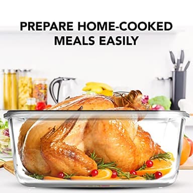 Razab 10 Cups/ 80 Oz 4 Pc (Set of 2) Glass Food Storage Containers with Airtight Locking Lids-For Storing & Serving Food. BPA Free & Leak Proof - Microwave, Dishwasher, Fridge, Freezer and Oven Safe - Image 7