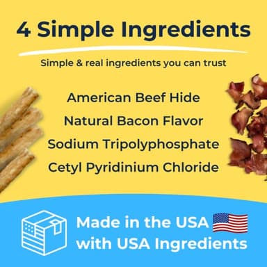 Tartar Shield Soft Rawhide Chews | Safe Dental Treats for Large Dogs | Vet VOHC Approved | Daily Bone Cleans Teeth & Gums Fresh Breath Oral Health Support | USA Made | (XL Dogs / 12 Count) - Image 4