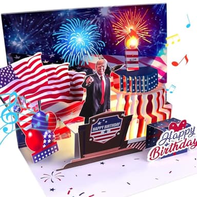 FITMITE Birthday Cards, Happy Birthday Greeting Card with Music, Lights and Blowable Candle (Blue) - Image 1