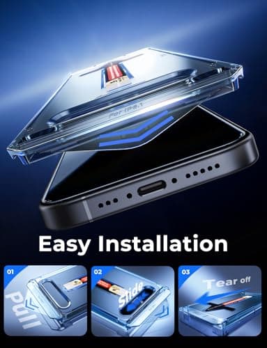 MAGIC JOHN 2 Pack for iPhone 16e 6.1inch Privacy Screen Protector, Tempered Glass Film, Auto Dust-Elimination, Bubble Free, Easy Installation - Image 4